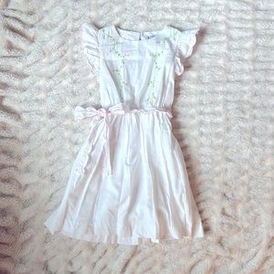 NW/oT Gabby Girls linen and hand embroidered dress